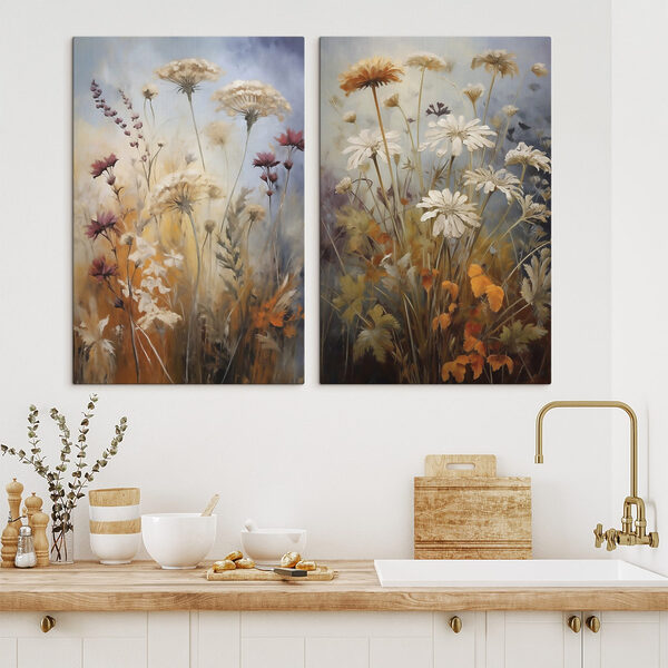 Painting of flowers and grass