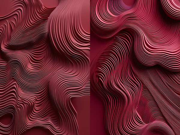Red and pink wavy lines