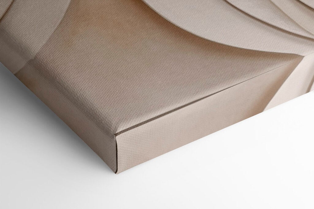 Collage of white and brown wavy shapes