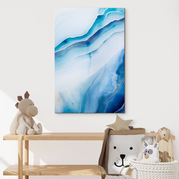 Flowing waves in calm blue tones