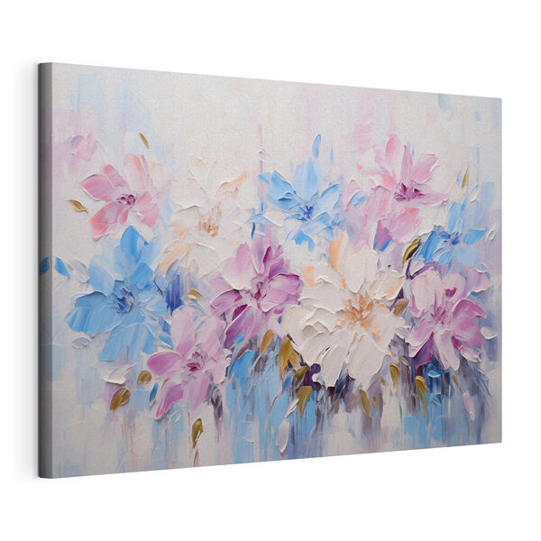 Painting of flowers on a white surface