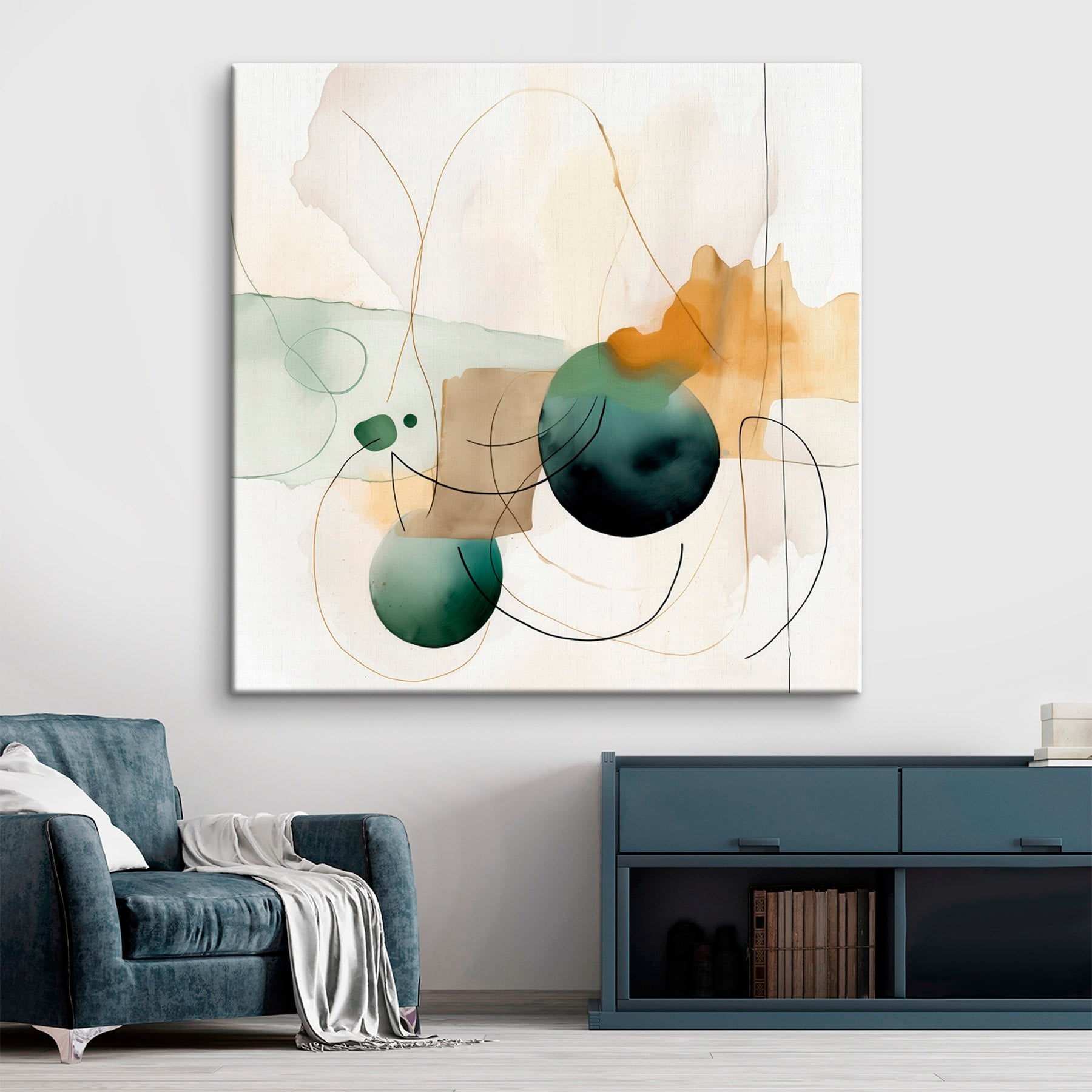 Painting of circles and lines