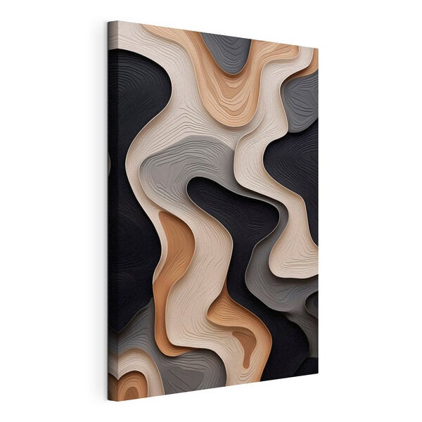 Flowing shapes in warm, neutral tones