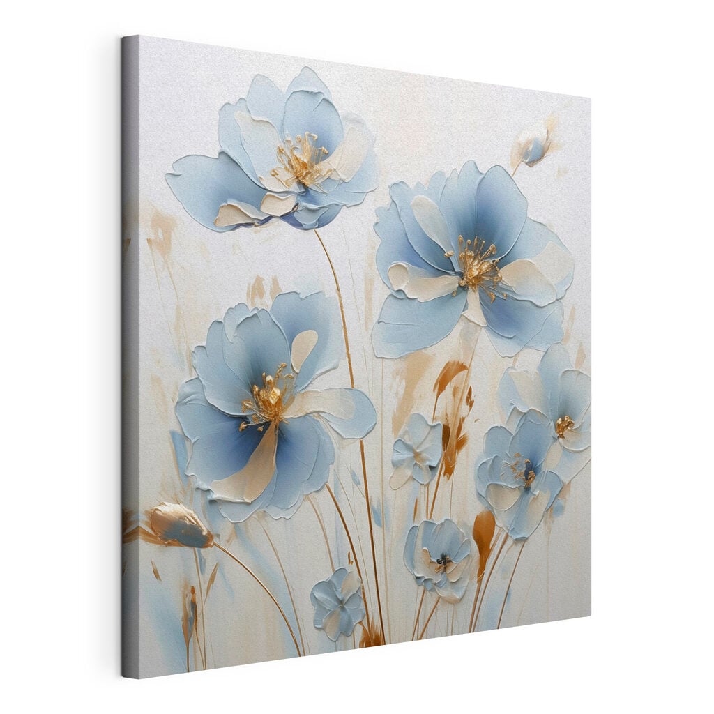 Painting of flowers on a white surface