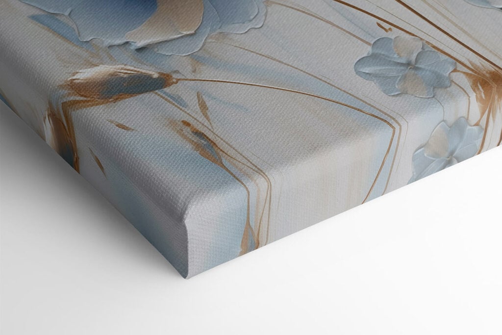 Painting of flowers on a white surface