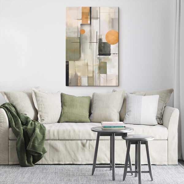 Painting of a white and grey art