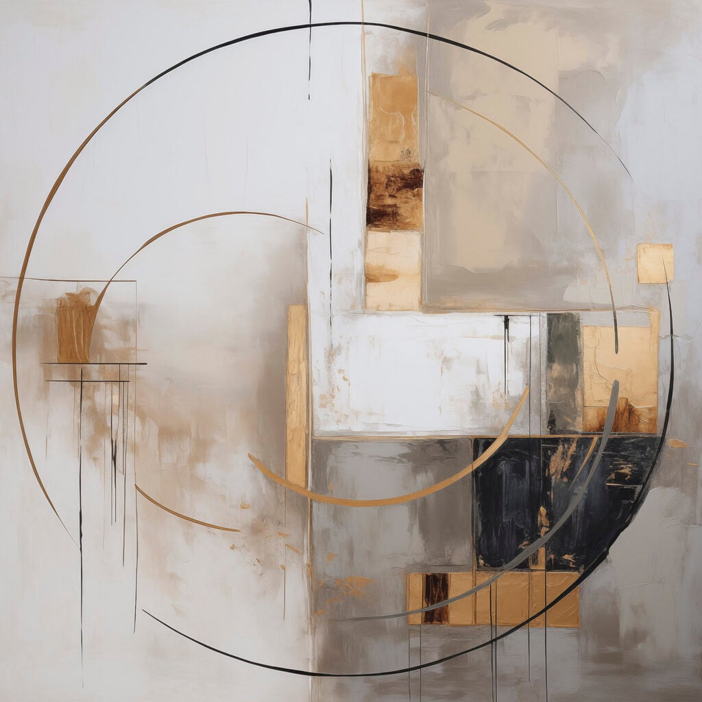 Painting of a circle and squares