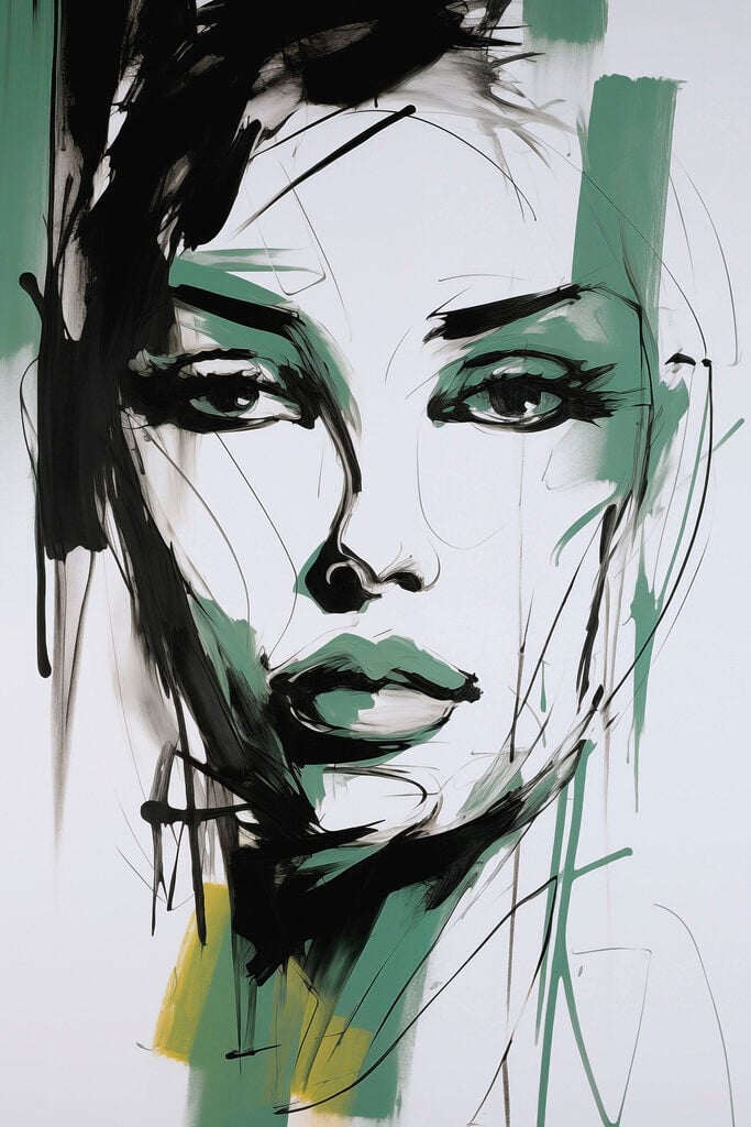 Painting of a woman's face