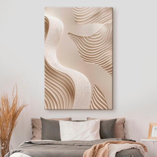 White and brown surface with wavy lines