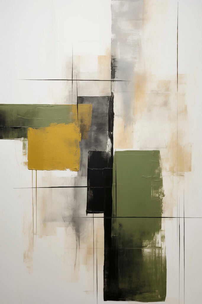Painting of squares and lines