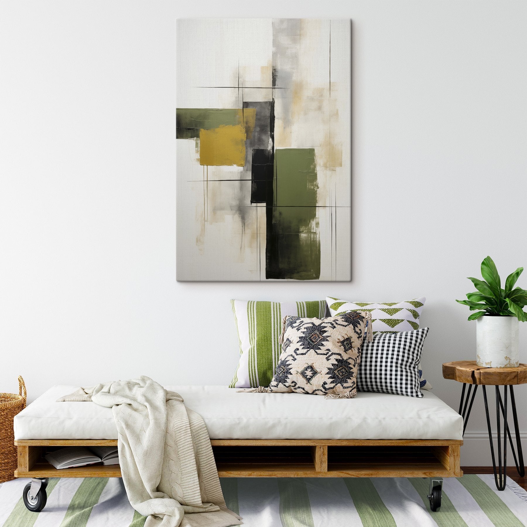 Painting of squares and lines