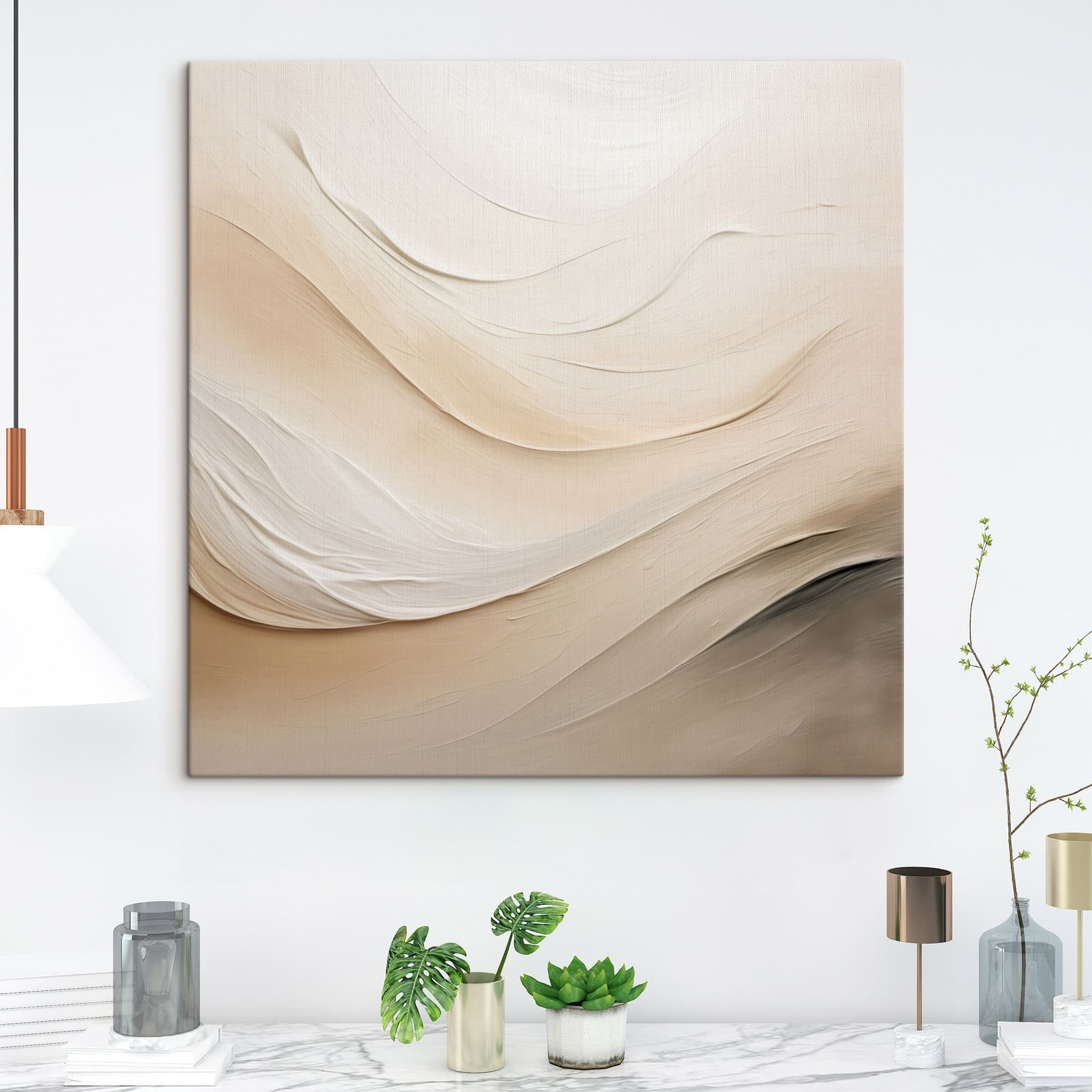 Soft waves in neutral tones