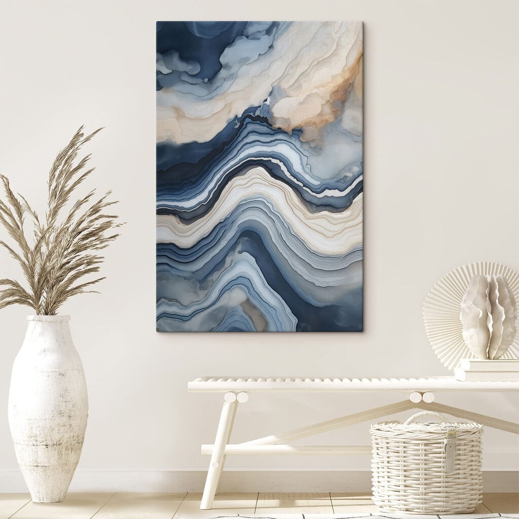 Fluid waves of cool colors