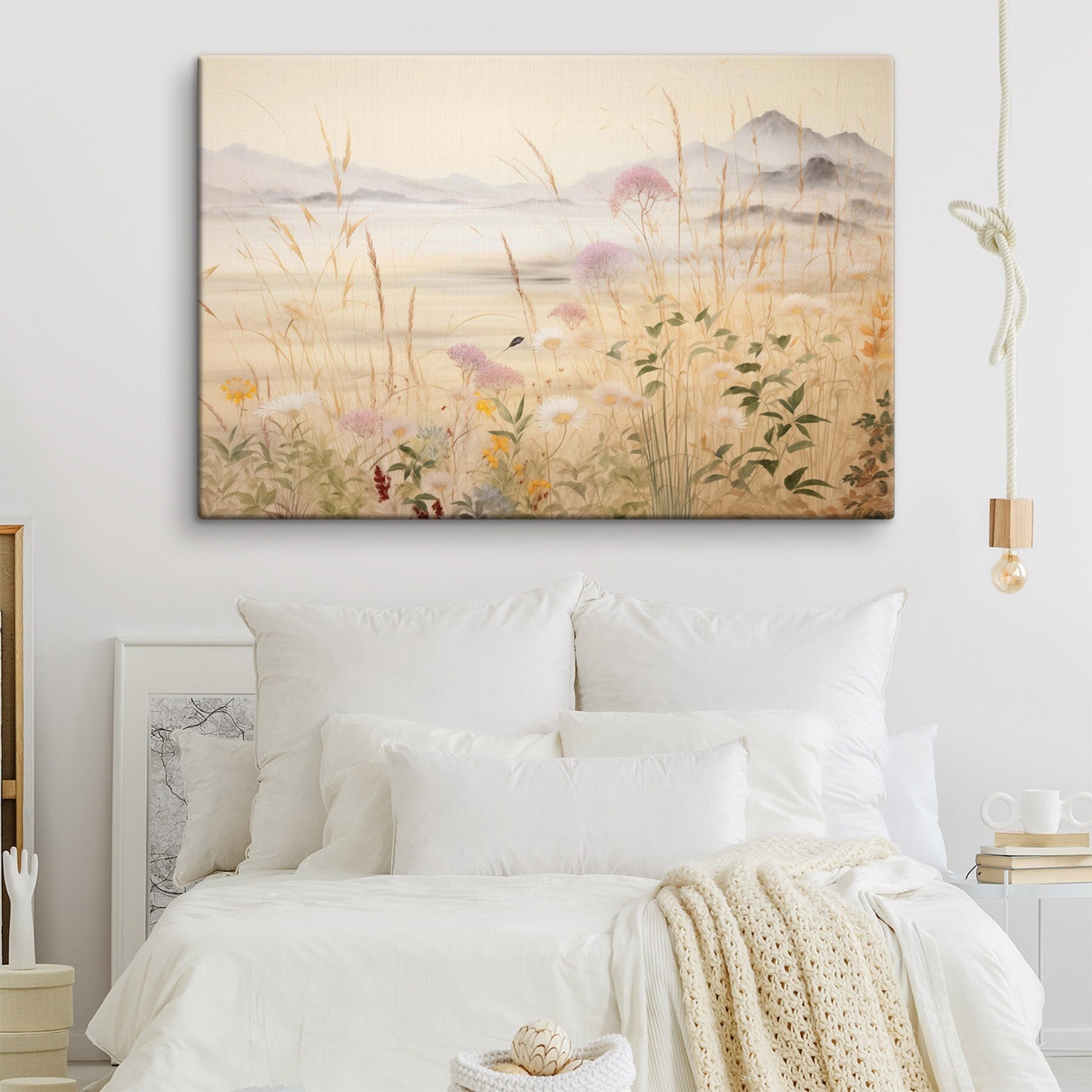 Painting of flowers and grass