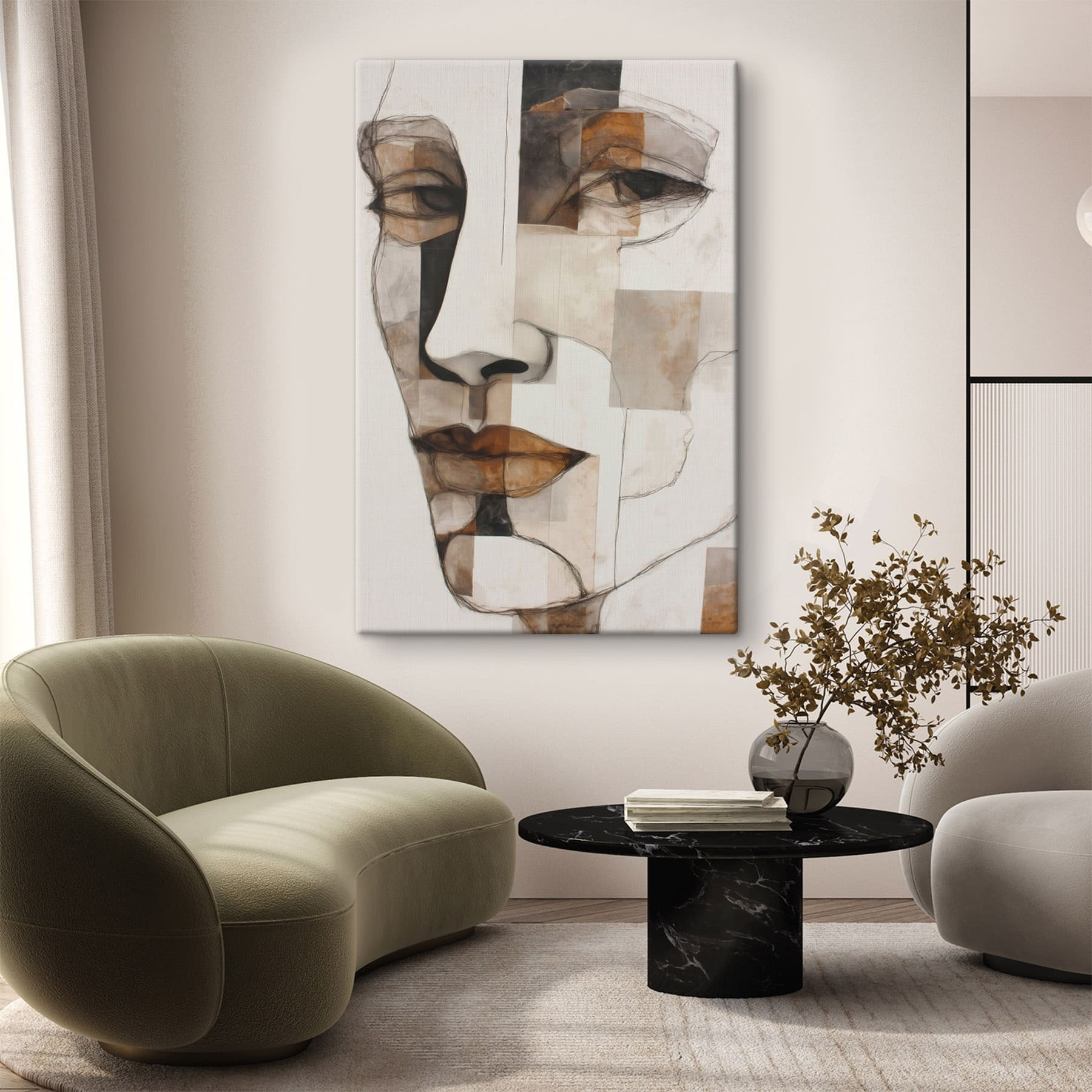 Painting of a woman's face