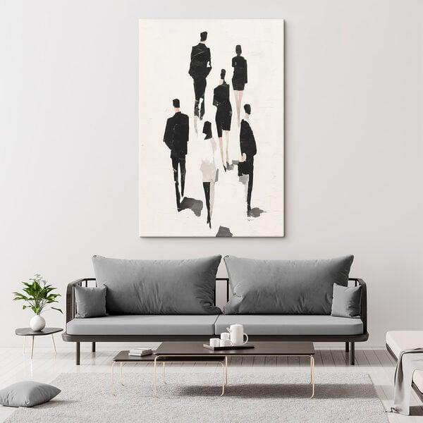 Group of people in black and white
