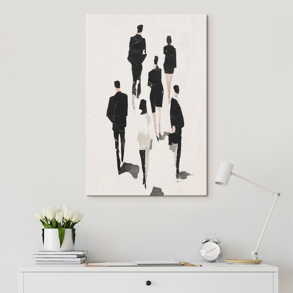 Group of people in black and white
