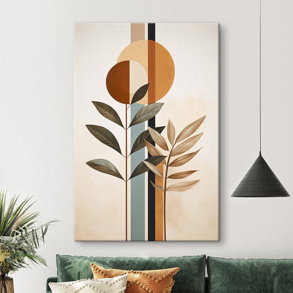 Plant with leaves and circles