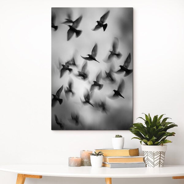 Flock of birds flying in the sky