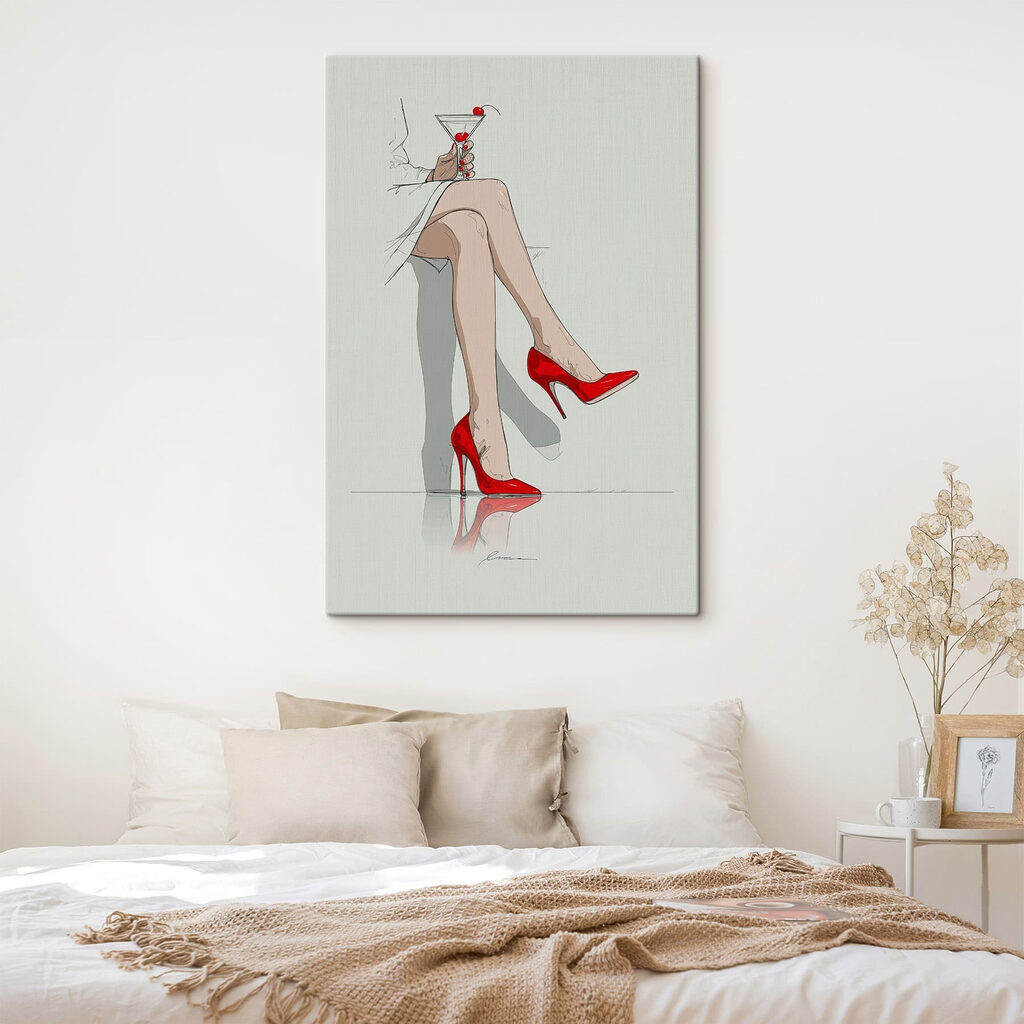 Woman's legs in red high heels