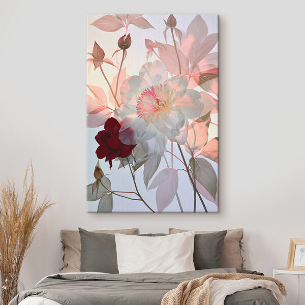 Delicate flowers in soft pastel hues