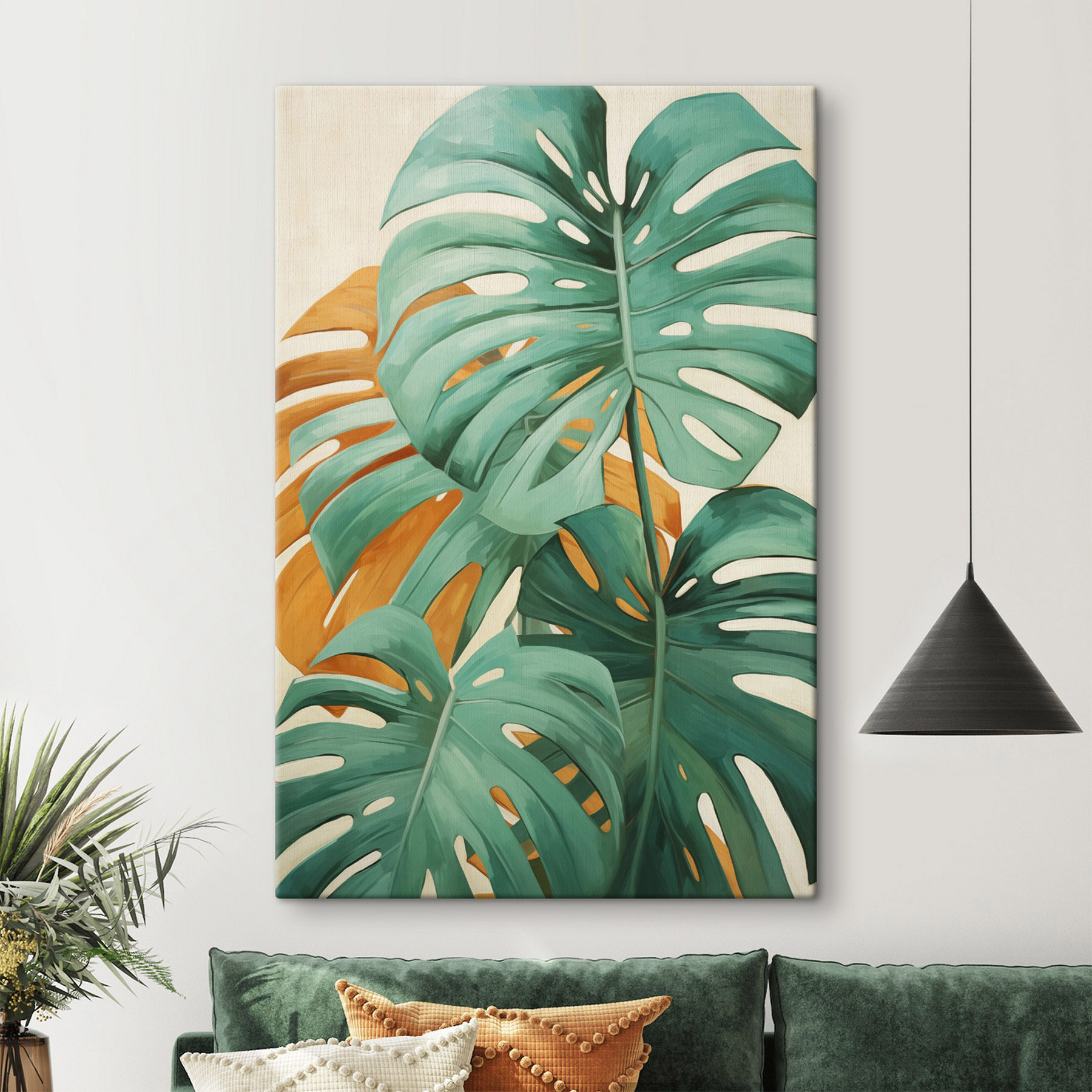 Vibrant leaves creating a tropical vibe