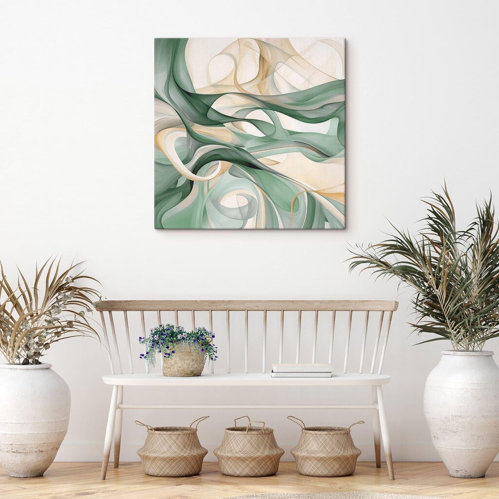 Green and white swirls