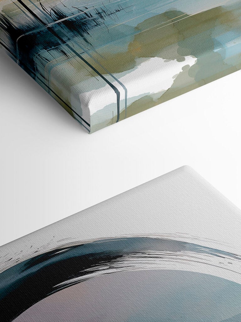 Painting of a man standing in a lake